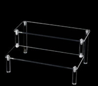 Custom acrylic 2 tiers cologne display risers DMD-3302 Custom acrylic 2 tiers cologne display risers
