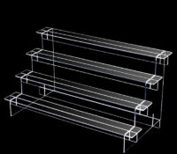 Custom acrylic 4 tiers lipstick display risers