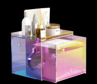 Custom acrylic facial towel box with beauty holder