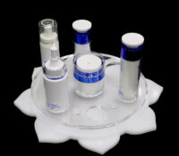 Custom acrylic creative shape skincare display holder DMD-3311 Custom acrylic creative shape skincare display holder