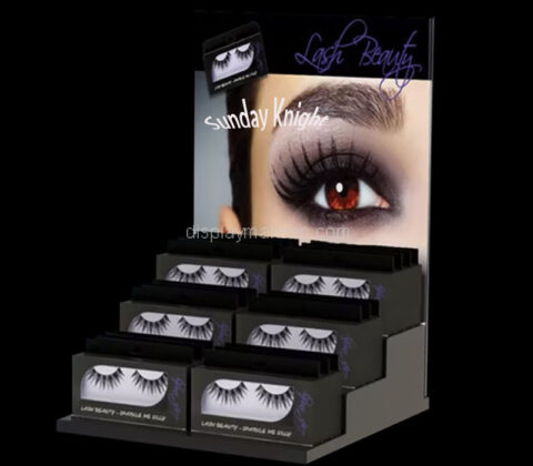 Custom acrylic eyelash ladder display stands with poster