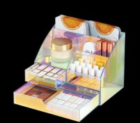 Custom acrylic dressing table makeup organizer