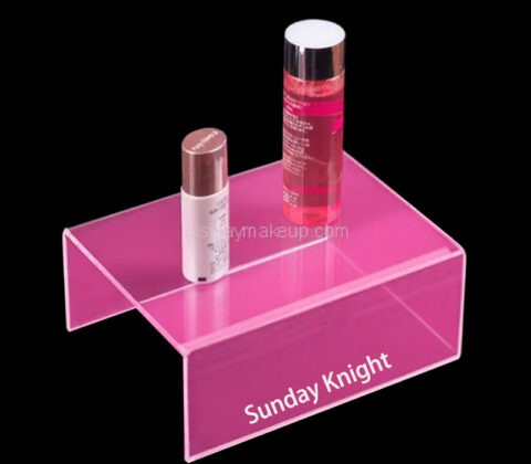 Custom acrylic U shaped makeup skincare display riser