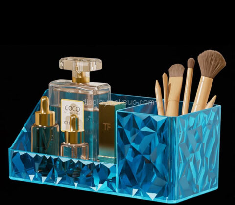 Custom acrylic bathroom makeup organizer