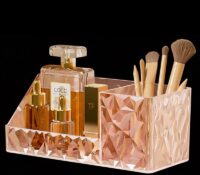 Custom acrylic bathroom beauty organizer