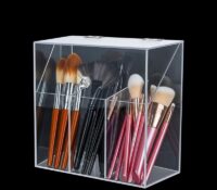 Custom acrylic 3 dividers makeup brush storage box