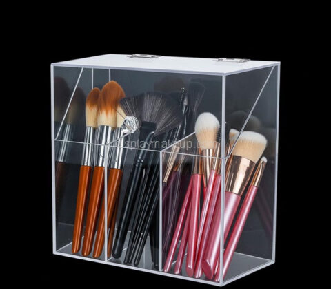 Custom acrylic 3 dividers makeup brush storage box