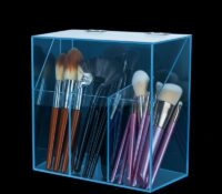 Custom acrylic 3 dividers beauty brush storage box