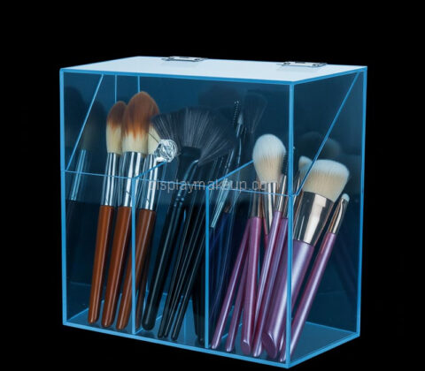 Custom acrylic 3 dividers beauty brush storage box