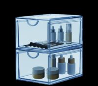 Custom acrylic stackable drawers skincare storage box