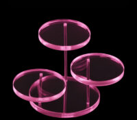 Custom round acrylic display risers stands for makeup DMD-3392 Custom round acrylic display risers stands for makeup