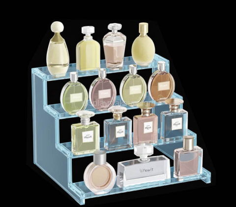 Custom acrylic 4 tiers perfume shelf risers