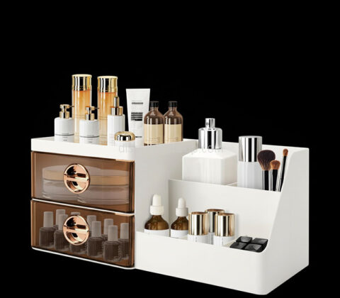 Custom acrylic dressing table makeup organiser