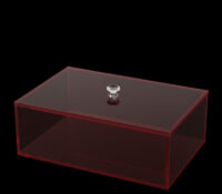 Custom acrylic makeup organiser box with lid