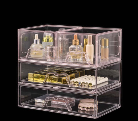 Custom acrylic stackable skincare beauty drawers box