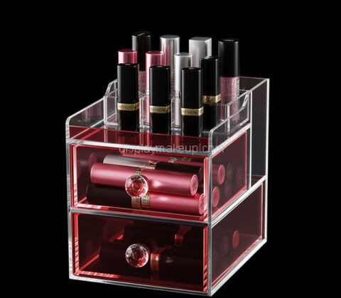 Custom acrylic 2 drawers makeup organizer