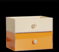 Custom acrylic 2 tiers makeup drawers box DMO-1295 Custom acrylic 2 tiers makeup drawers box