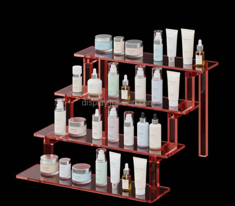 Custom acrylic 4 tiers skincare display riser stand