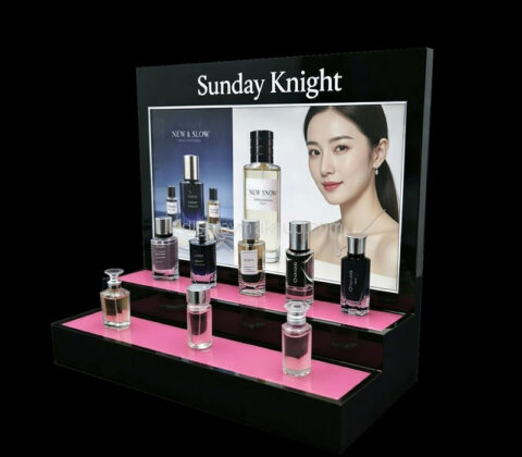 Custom acrylic boutiques skincare makeup LED display prop