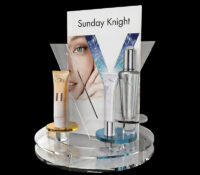 Custom acrylic boutique countertop skincare display prop DMD-3456 Custom acrylic boutique countertop skincare display prop