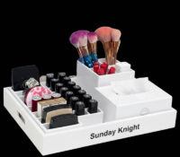 Custom acrylic multi dividers makeup skincare organizer tray DMO-1303 Custom acrylic multi dividers makeup skincare organizer tray