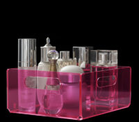 Custom acrylic dressing table makeup skincare storage box DMO-1306 Custom acrylic dressing table makeup skincare storage box