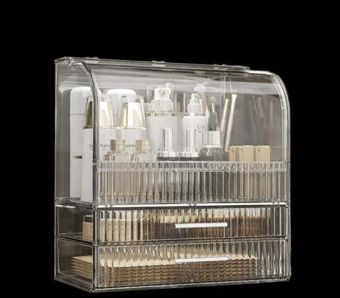Custom acrylic vanity makeup drawers organizer
