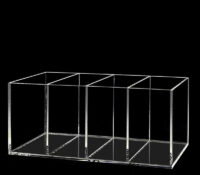 Custom acrylic 4 compartments makeup brush holder DMO-1313 Custom acrylic 4 compartments makeup brush holder