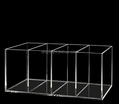Custom acrylic 4 compartments makeup brush holder