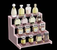 Custom plexiglass 4 tiers perfume display risers DMD-3473 Custom plexiglass 4 tiers perfume display risers