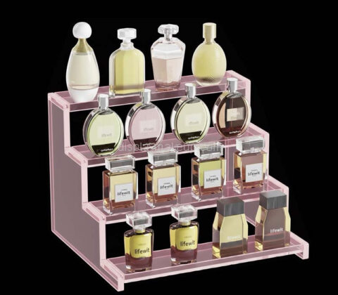 Custom plexiglass 4 tiers perfume display risers