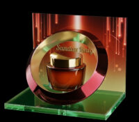 Custom plexiglass countertop skincare display prop DMD-3474 Custom plexiglass countertop skincare display prop