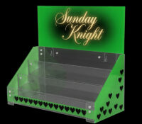 Custom plexiglass 3 tiers makeup display stand risers DMD-3484 Custom plexiglass 3 tiers makeup display stand risers