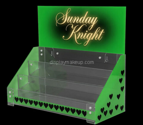 Custom plexiglass 3 tiers makeup display stand risers
