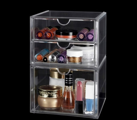 Custom acrylic stackable skincare makeup drawer organizer