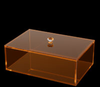 Custom acrylic skincare makeup storage box with lid DMO-1338 Custom acrylic skincare makeup storage box with lid