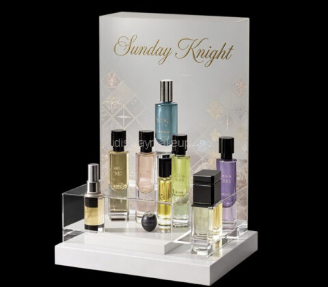 Custom plexiglass perfume cosmetics display stand