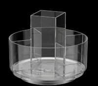 Custom acrylic round skincare cosmetics rotating organizer DMO-1346 Custom acrylic round skincare cosmetics rotating organizer