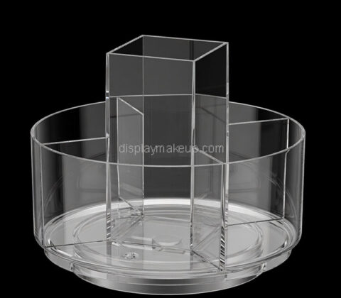 Custom acrylic round skincare cosmetics rotating organizer