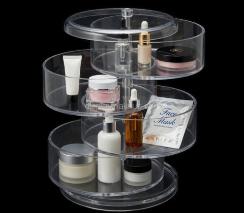 Custom acrylic round skincare makeup swivel organizer