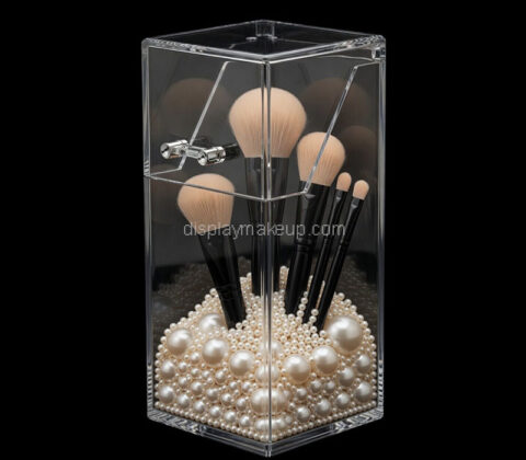 Custom acrylic makeup brushes storage box with lid