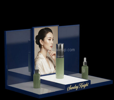 Custom plexiglass makeup LED display stand