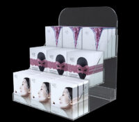 Custom plexiglass facial mask display stand DMD-3507 Custom plexiglass facial mask display stand