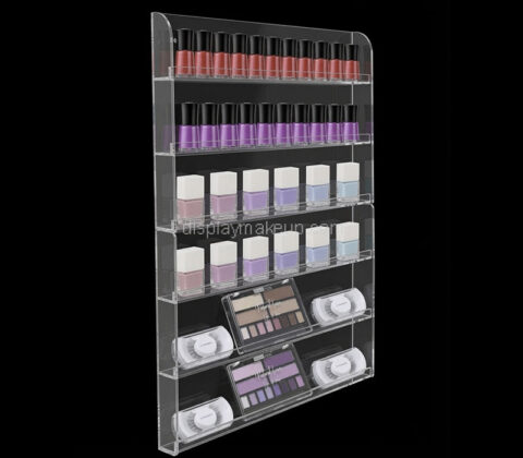 Custom acrylic wall makeup display rack