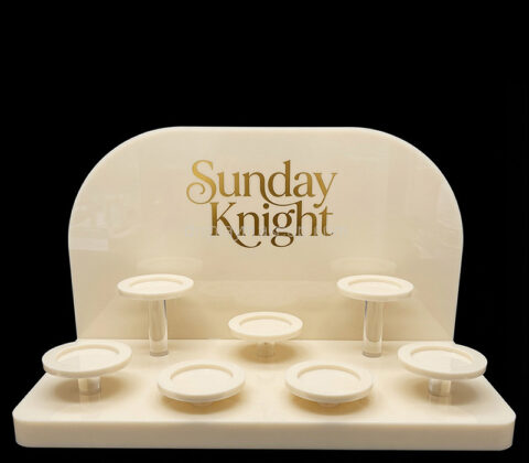 Custom acrylic skincare beauty display riser stand