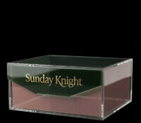 Custom acrylic skincare cosmetics box with flip lid DMO-1376 Custom acrylic skincare cosmetics box with flip lid