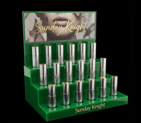 Custom acrylic 3 tiers lipgloss display riser stand