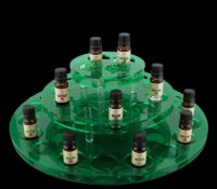 Custom acrylic 3 tiers essential oil round display rack DMD-3527 Custom acrylic 3 tiers essential oil round display rack