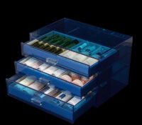 Custom acrylic skincare cosmetics 3 drawers box DMO-1379 Custom acrylic skincare cosmetics 3 drawers box