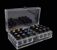 Custom acrylic lockable essential oils storage box DMO-1383 Custom acrylic lockable essential oils storage box